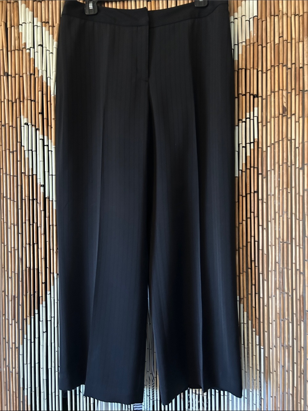 Amanda Smith Men's Black Pinstripe Dress Pants